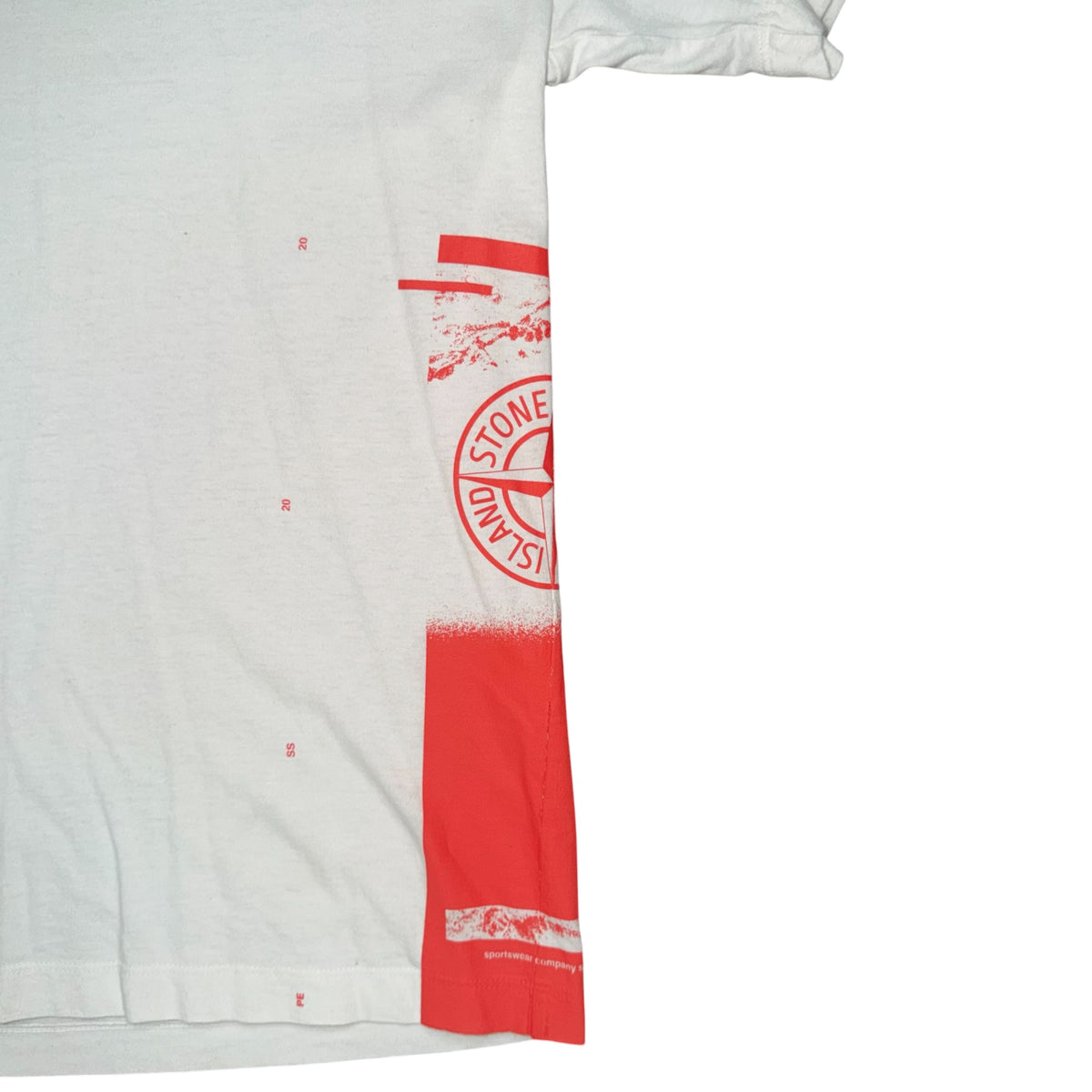 STONE ISLAND BRAND MULTI LOGO PRINTED TEE WHITE