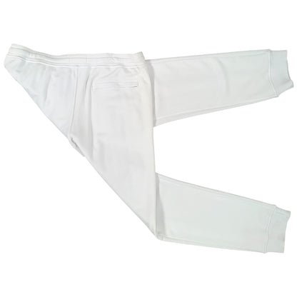 STONE ISLAND ORGANIC COTTON FLEECE SLIM FIT JOGGERS WHITE