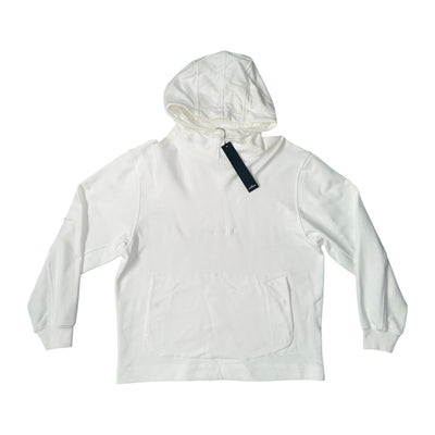 STONE ISLAND CENTRE LOGO PULLOVER HOODIE WHITE