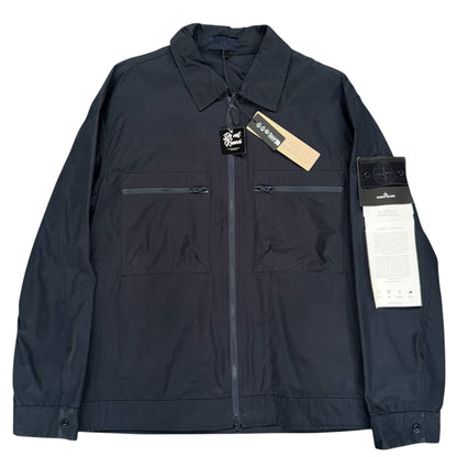 STONE ISLAND O-VENTILE GHOST PEICE OVERSHIRT NAVY
