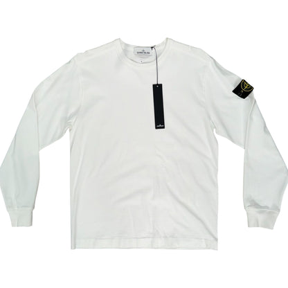 STONE ISLAND LONG SLEEVE TEE WHITE