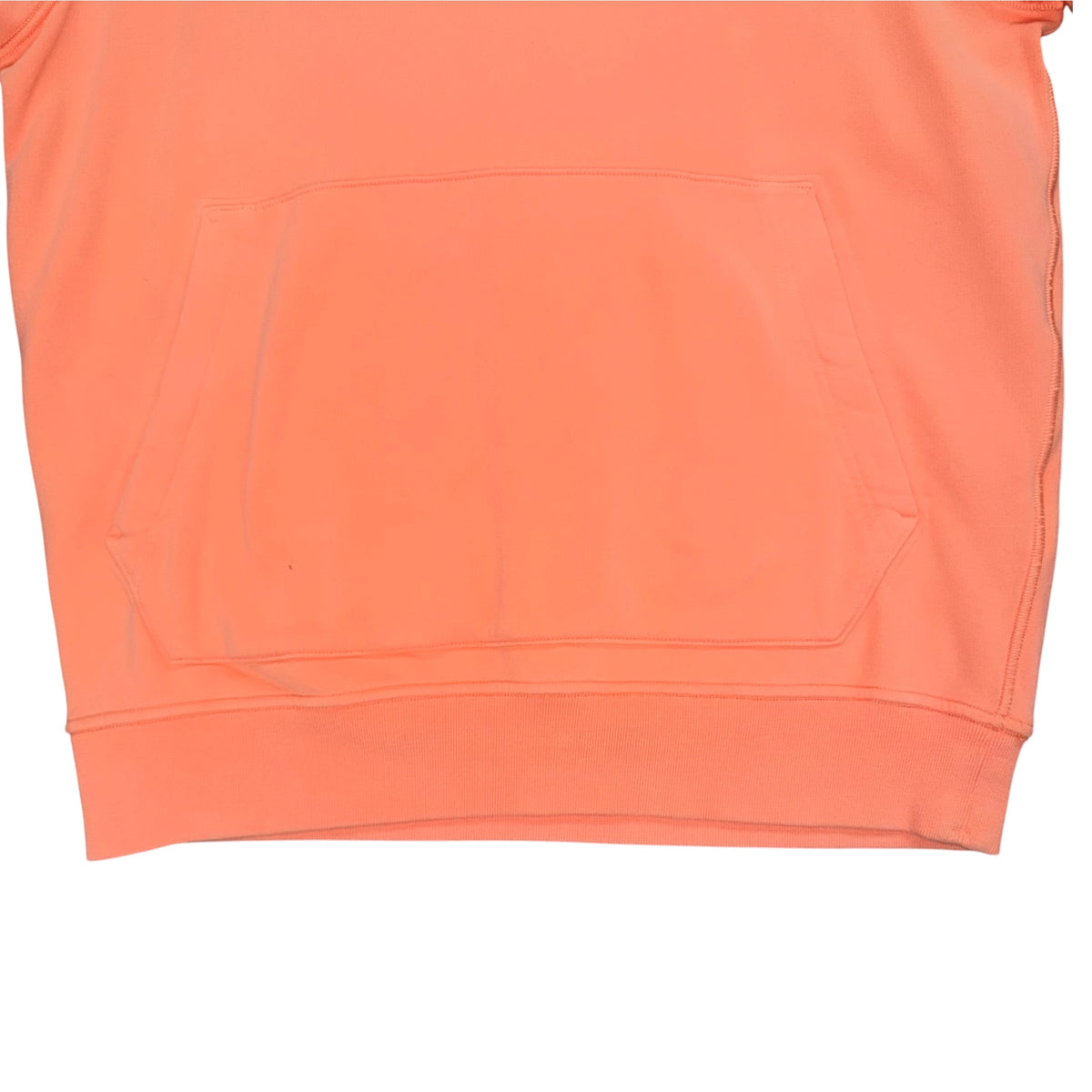 STONE ISLAND GARMENT DYED BRAND BADGE COTTON HOODIE ROSE PINK