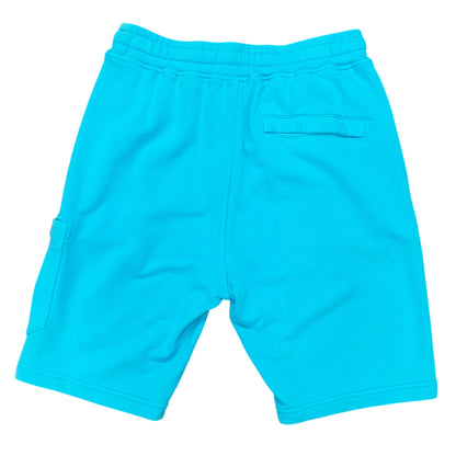 STONE ISLAND ORGANIC COTTON FLEECE CARGO SHORTS BLUE