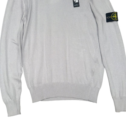 STONE ISLAND LAMBSWOOL HALF BUTTON UP GREY