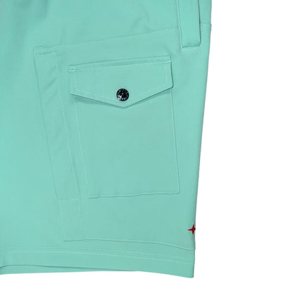 STONE ISLAND MARINA AQUA CARGO SHORTS MINT GREEN