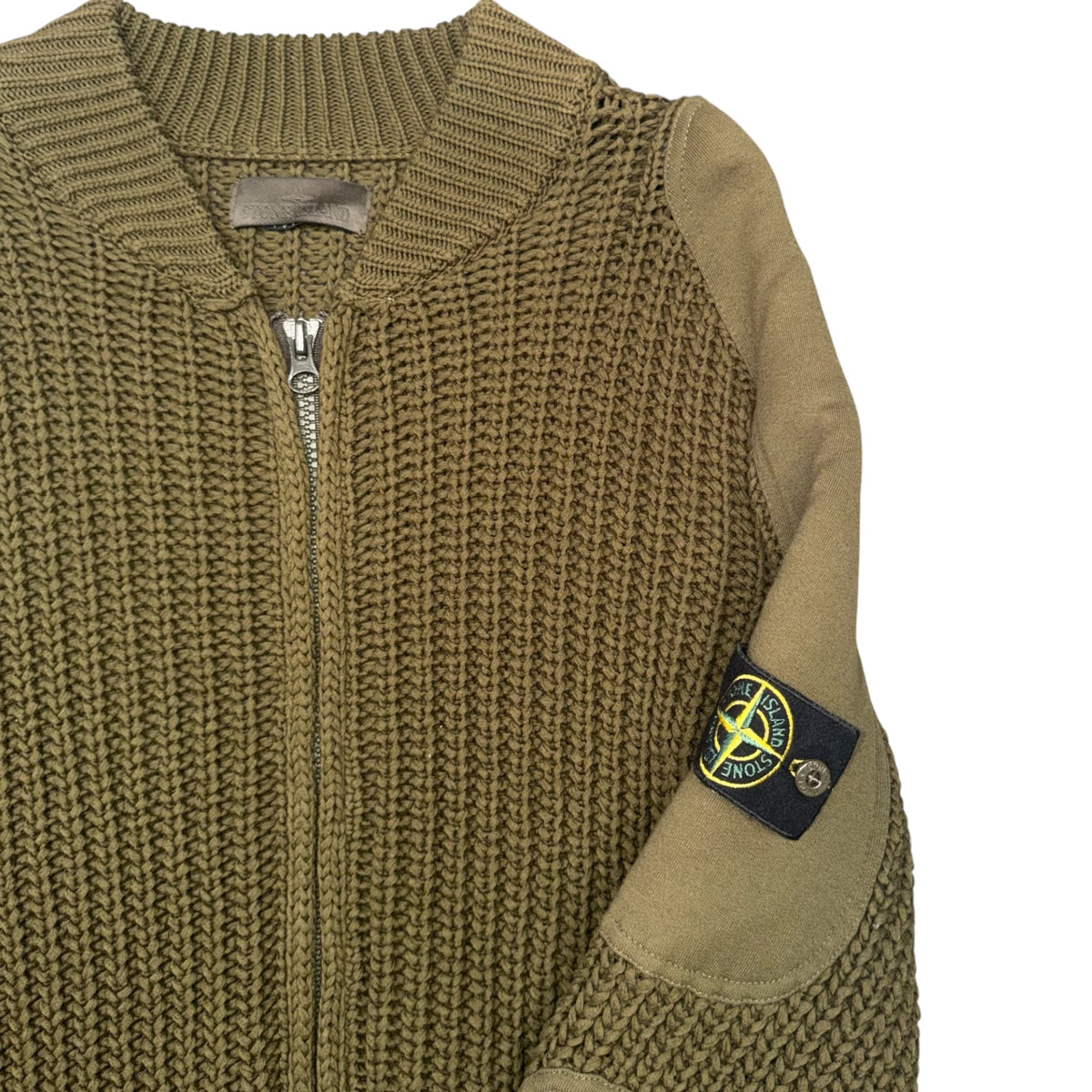 STONE ISLAND KNITTED HEAVY CARDIGAN KHAKI