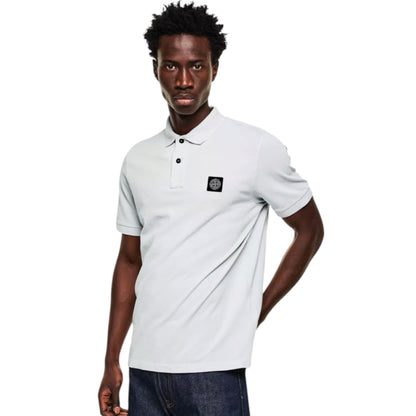 STONE ISLAND PATCH LOGO POLO SHIRT SKY BLUE