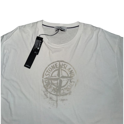 STONE ISLAND REFLECTIVE ONE PRINT TEE WHITE
