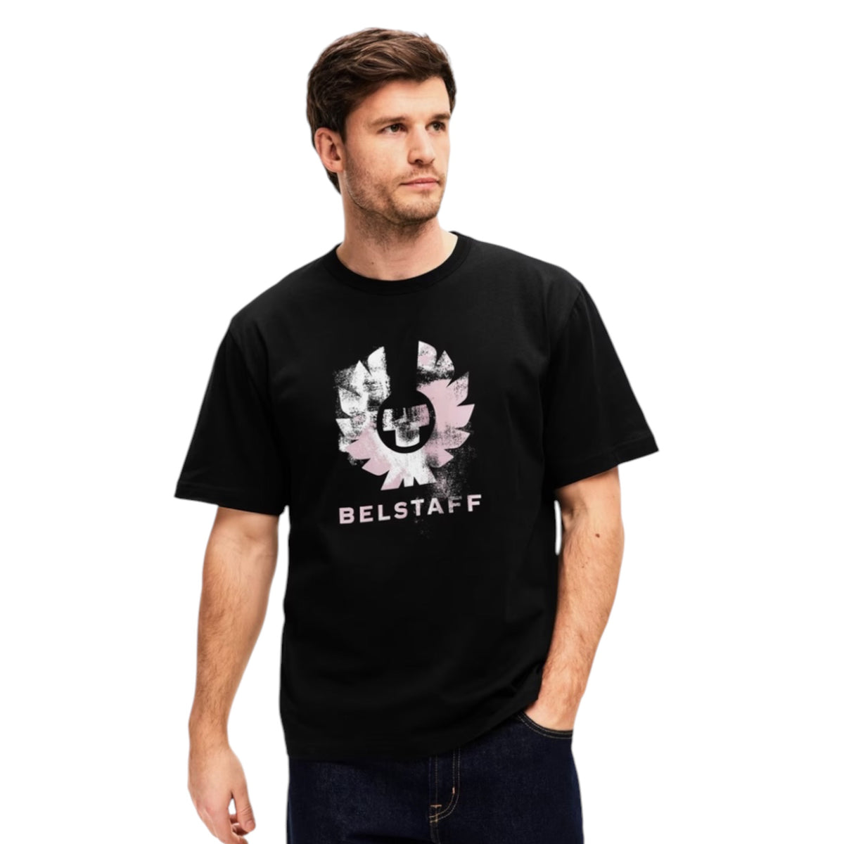 BELSTAFF PHOENIX STAMP LOGO T-SHIRT BLACK PINK