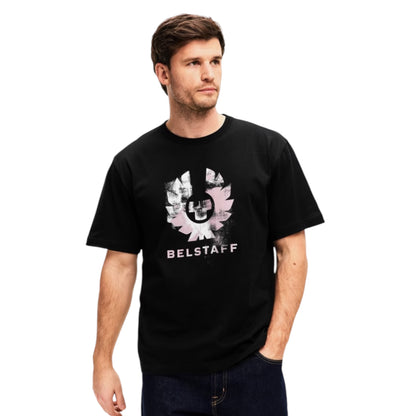 BELSTAFF PHOENIX STAMP LOGO T-SHIRT BLACK PINK