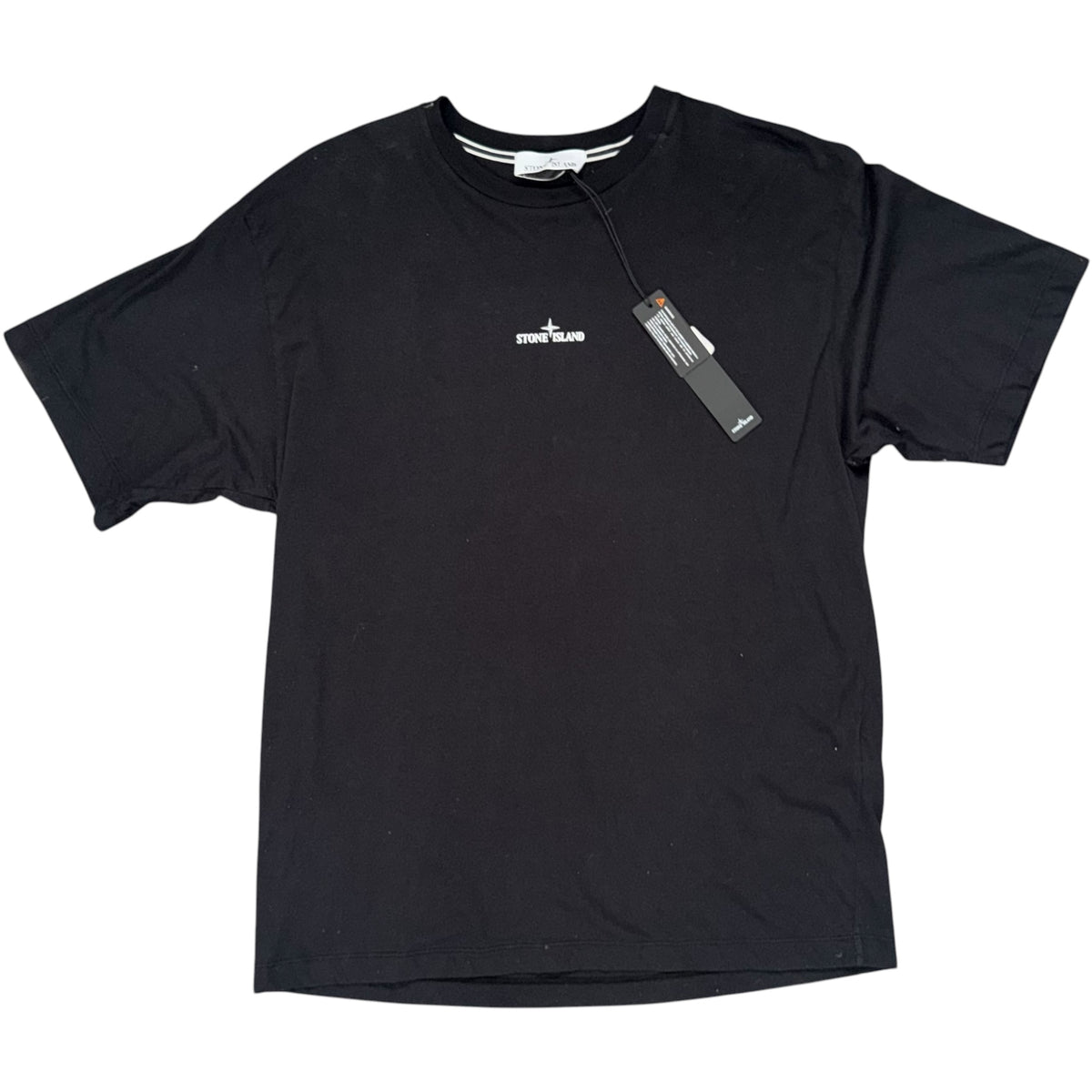 STONE ISLAND LOGO PRINTED TEE BLACK