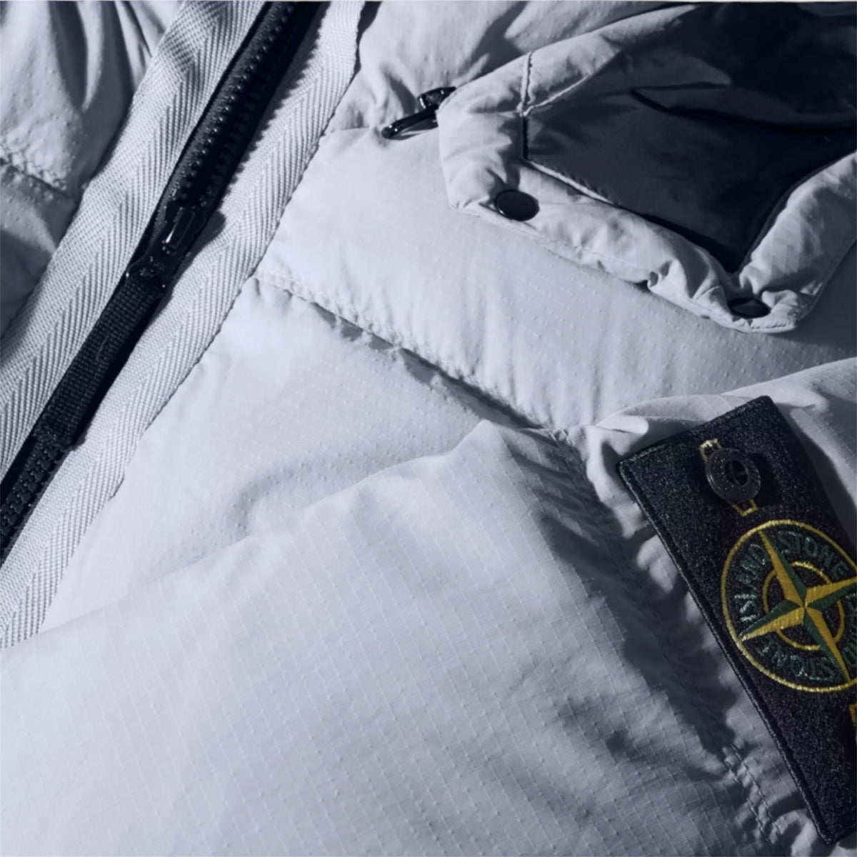 STONE ISLAND CORDURA HOODED PUFFER JACKET ASH GREY