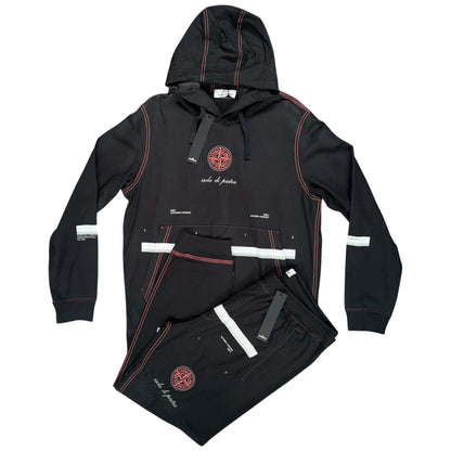 STONE ISLAND “ISOLA DI PIETRA” PRINT FULL TRACKSUIT BLACK