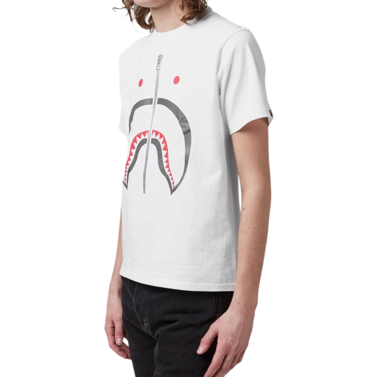 A BATHING APE SHARK T-SHIRT WHITE